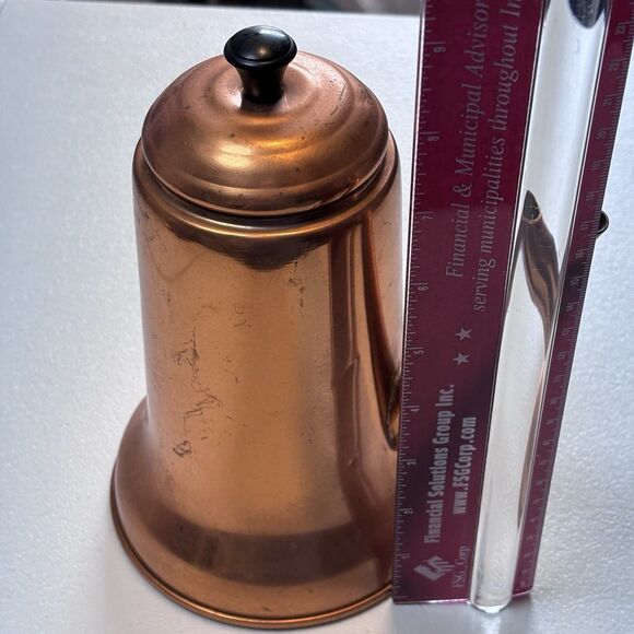 Vintage Copper Craft Guild Wood Side Handle Turkish Coffee Tea Pot No Handle - Picture 11 of 11